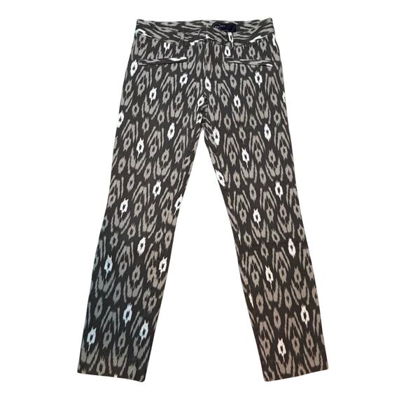 GAP Gray Ikat Print Stretch Skinny Ankle Pants Women’s Size 2R - Picture 2 of 10